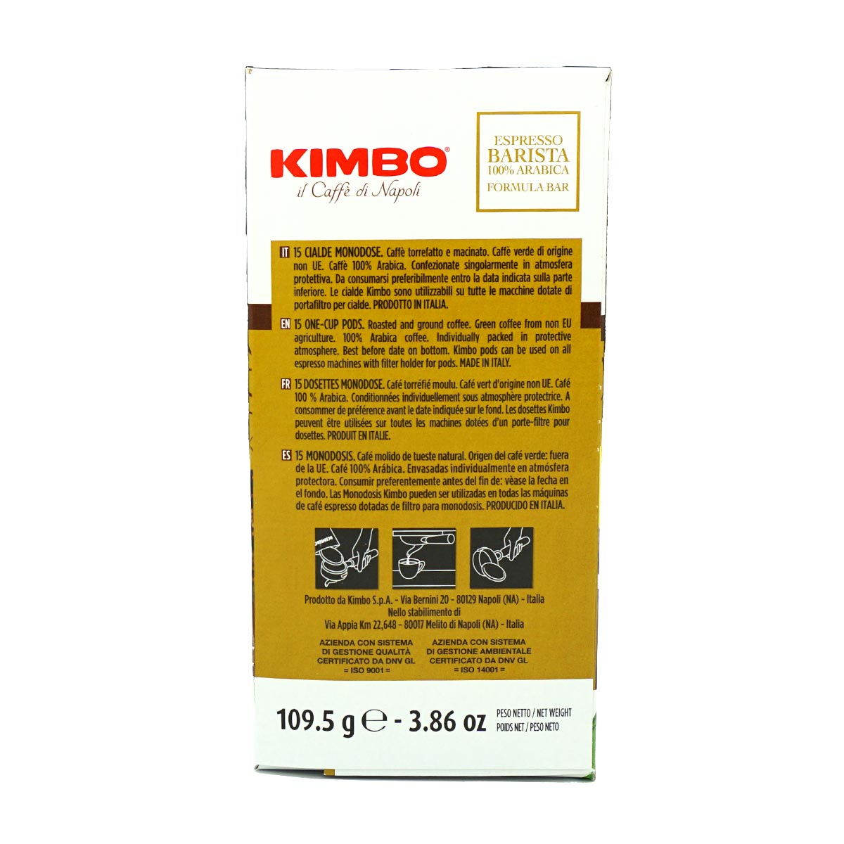 Monodosis de café ESE Kimbo Decaffeinato